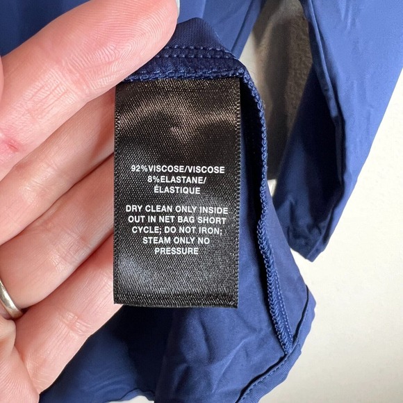 Lafayette Women's Boat‎ Neck Asymmetrical Tee Long Sleeve Navy Blue Size - Picture 8 of 12